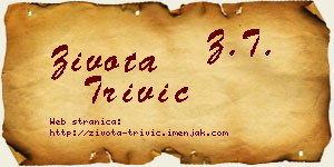 Života Trivić vizit kartica